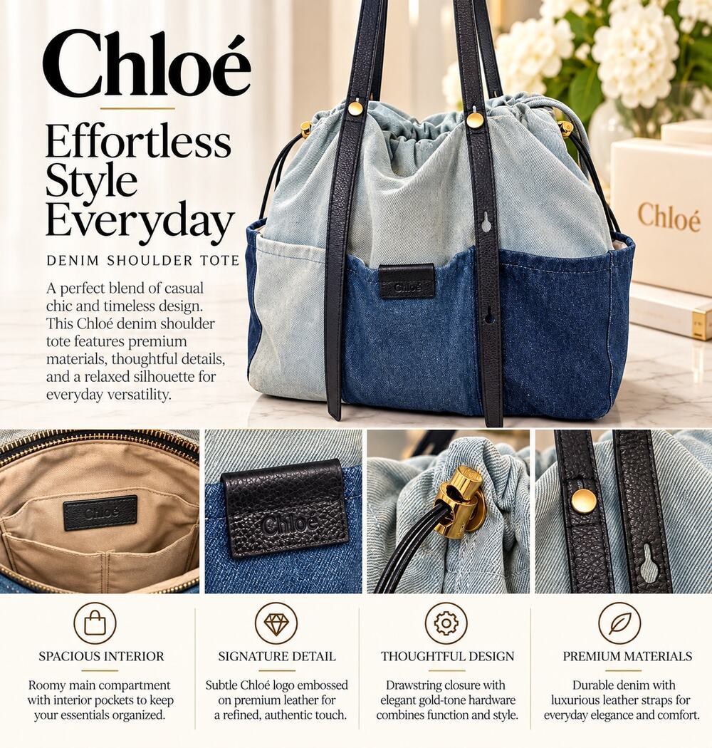 Chloe Patchwork Denim compartment or diaper Bag